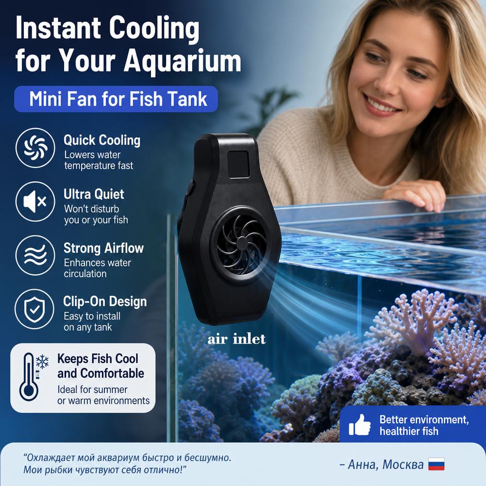 Aquarium Cooling Fan Mini Clip - Aquarium Fish Cold Water ulasan dan harga