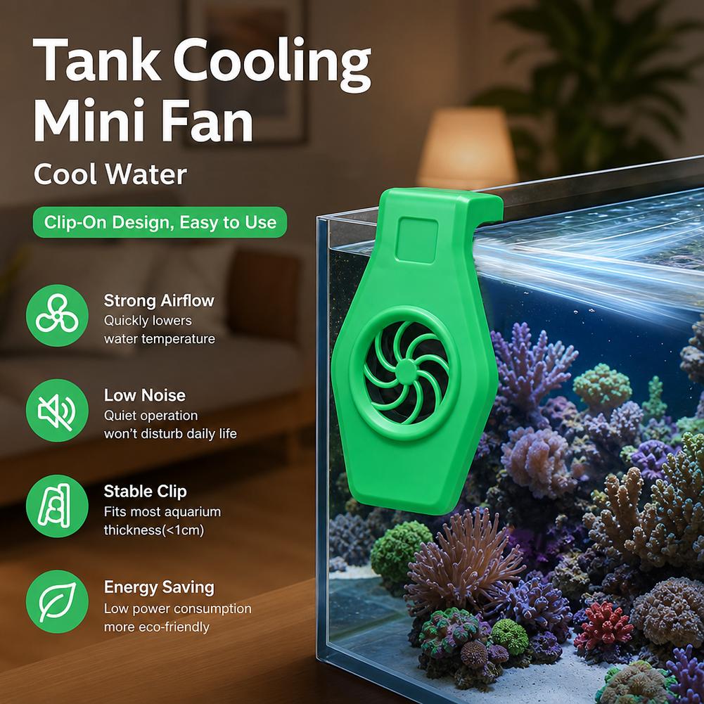 Aquarium Cooling Fan Mini Clip - Aquarium Fish Cold Water ulasan dan harga