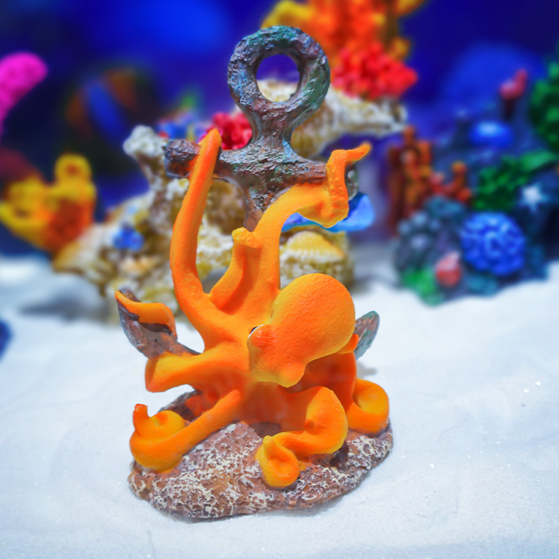 Retro Resin Landscape Ornament - Aquarium Fish Monster ulasan dan harga