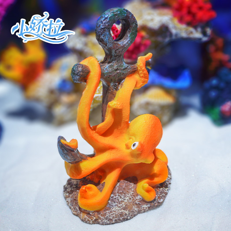 Retro Resin Landscape Ornament - Aquarium Fish Monster ulasan dan harga