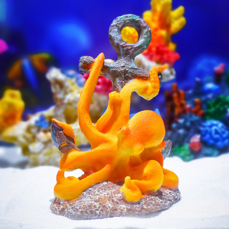 Retro Resin Landscape Ornament - Aquarium Fish Monster ulasan dan harga