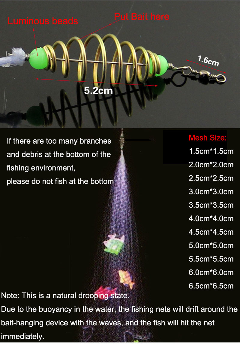1Pcs Fish Bait Net Nylon Foldi - Aquarium Fish Trap ulasan dan harga