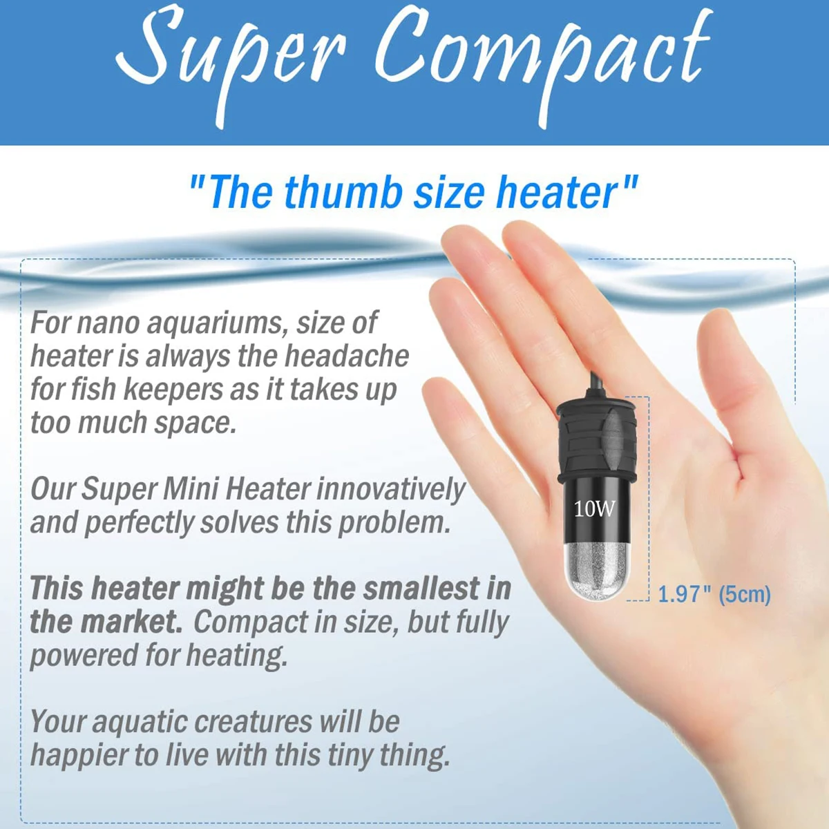 10W Adjustable Aquarium Heater - Aquarium Fish Cold Water ulasan dan harga
